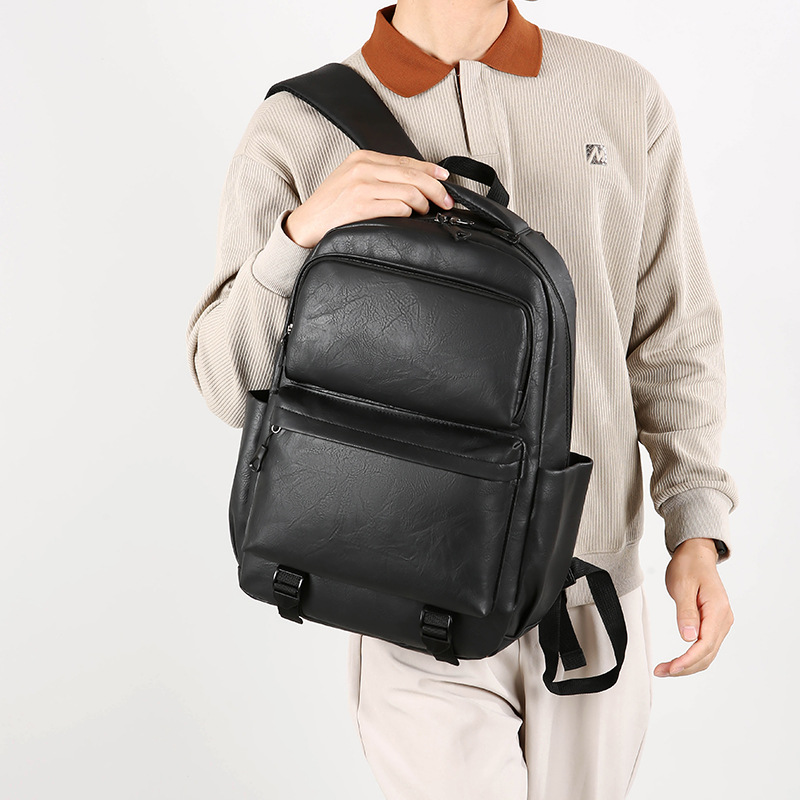 Men's backpack, large-capacity travel bag, simple design, niche computer backpack, schoolbag for junior high school, senior high school and college students, women details Picture
