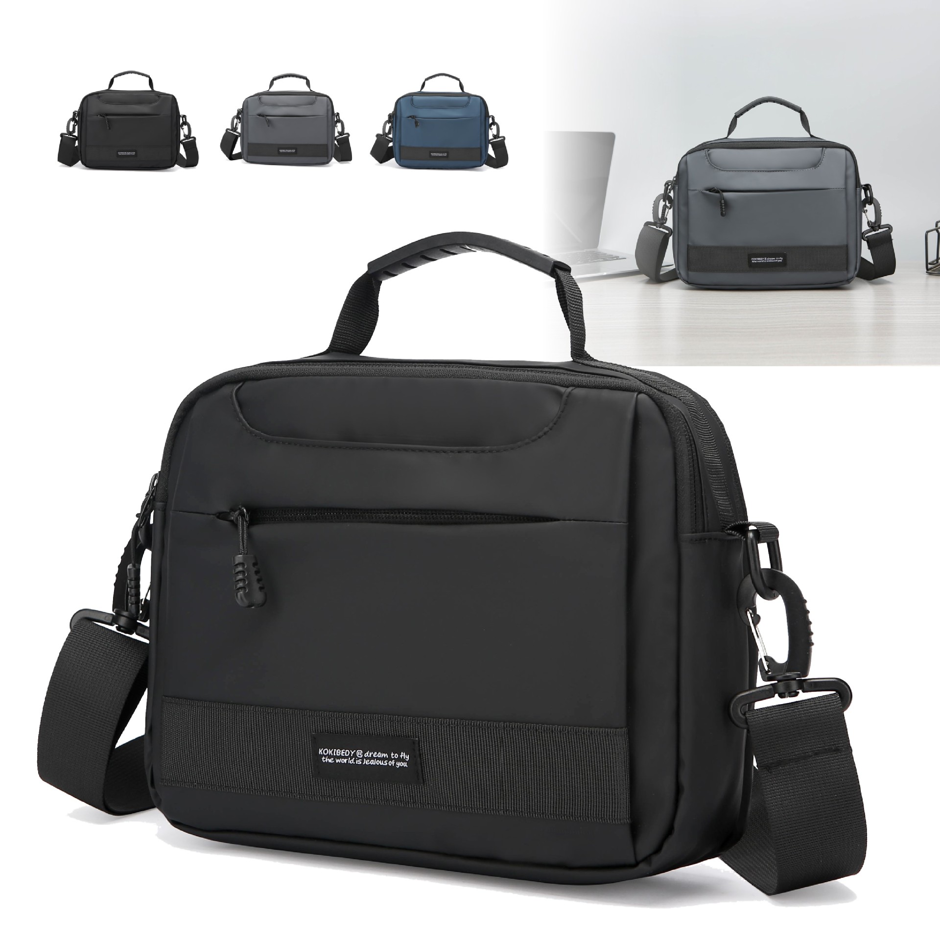 New multi-functional leather film single-shoulder bag, solid color outdoor waist bag, men's crossbody bag, waterproof storage bag, small size cross-border full figure