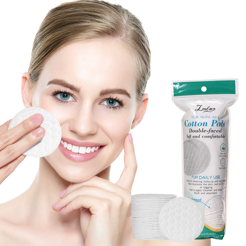 LMLTOP 80pcs embossed circular cotton pads for makeup SY452 full figure