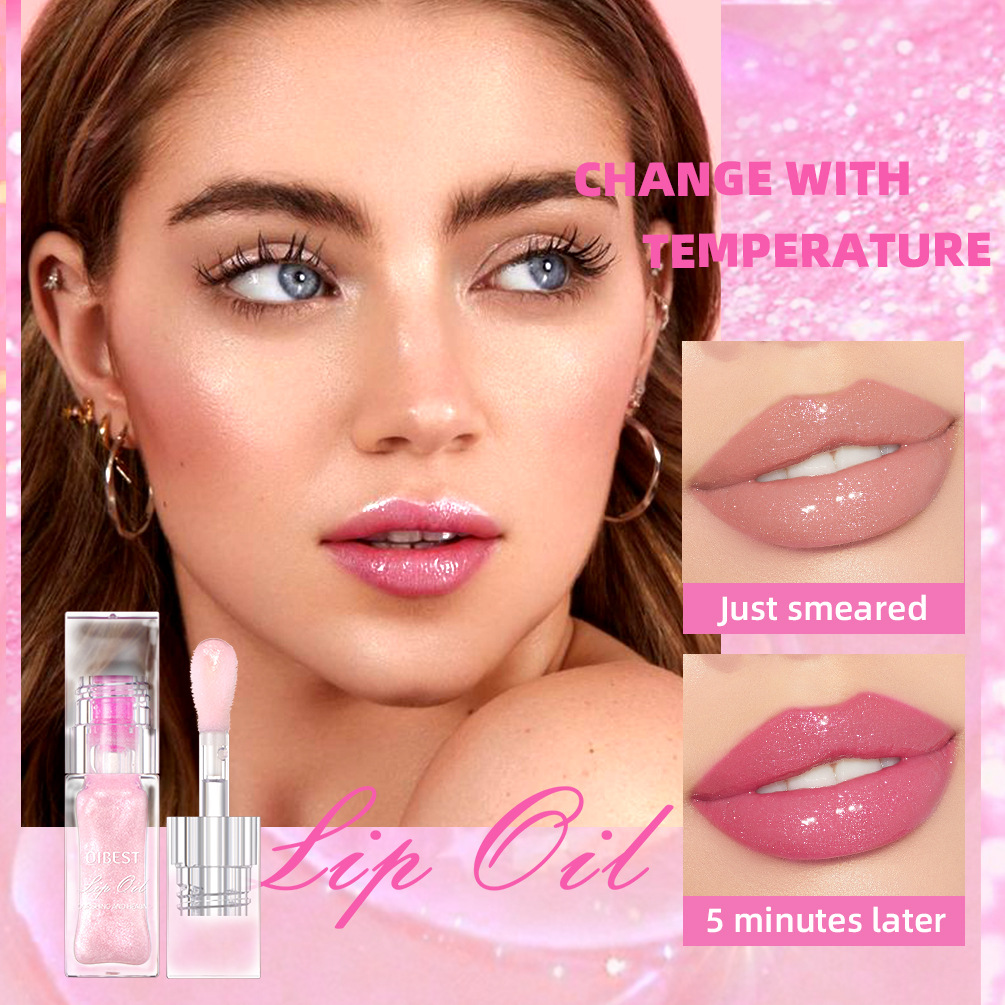 QIBEST Cross-border Thermochromic Lip Oil is moisturizing, easy to color, nourishing and does not stick to the cup. It is a lip gloss that makes the lips look bright and colorful Application Scenario
