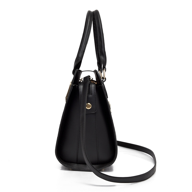 Summer new solid-color PU women's bag, checkered fashion handbag, single-shoulder bag, crossbody bag, large-capacity women's bag, mom's bag Specification drawing