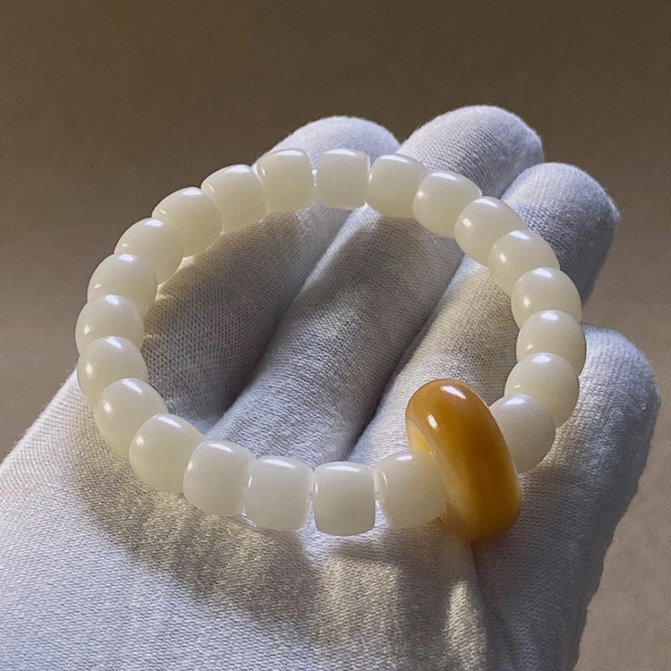 Huai white barrel bead bodhi hand series of men and women money is holding a new Chinese style was playing soft bodhi bracelet collectables - autograph female 401 Specification drawing