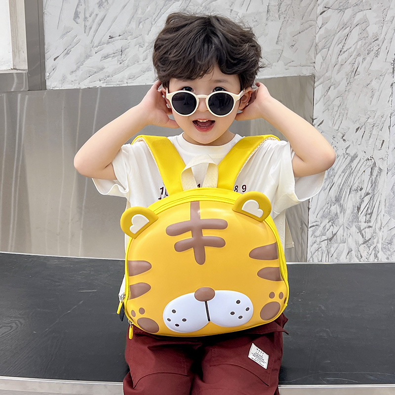 New trendy backpacks for kindergartens, cute little tigers, children's small schoolbags, lightweight eggshell bags for boys and girls Specification drawing