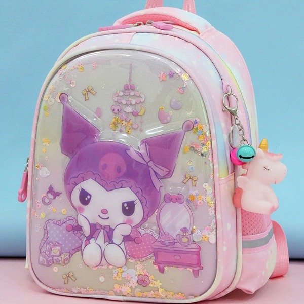 Kulomi schoolbag Girls' kindergarten Middle and senior class waterproof back-protecting sequined backpack Girls' Mermaid Backpack trend details Picture