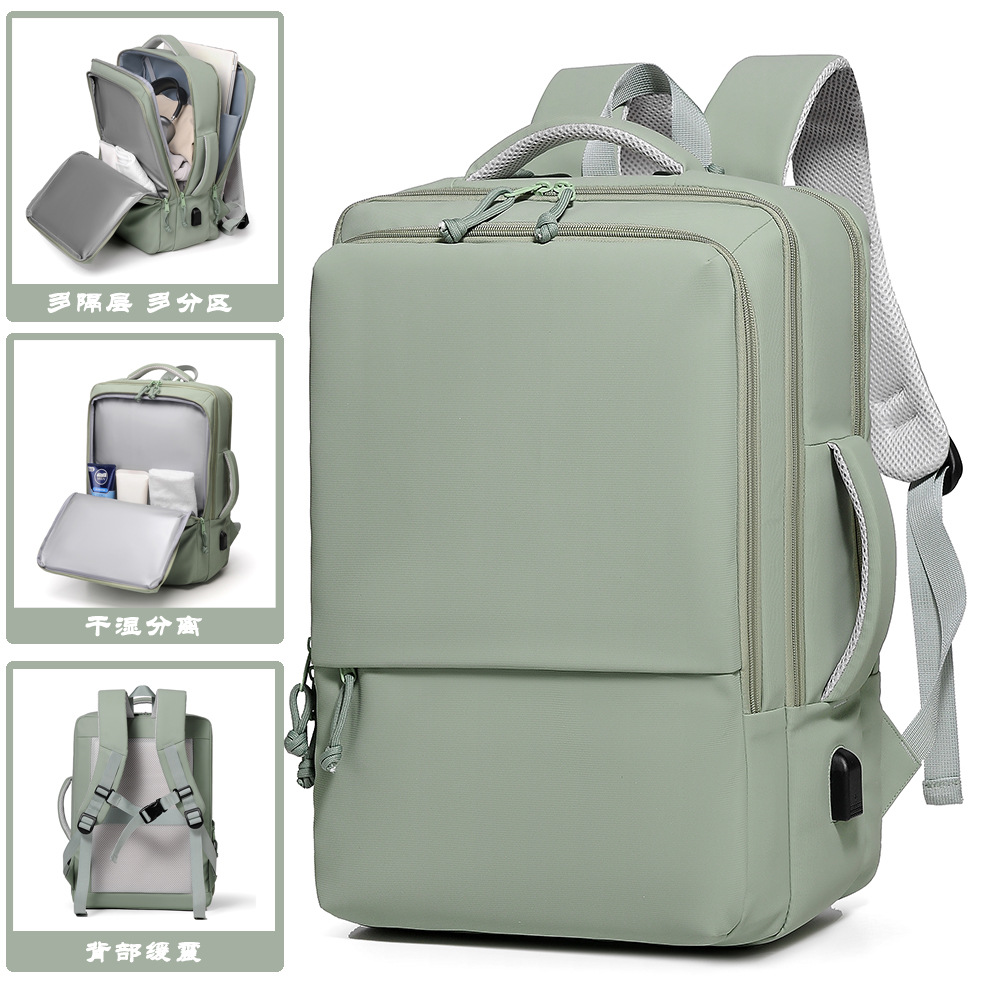 Multi-functional double-shoulder computer bag for men, high-end feel, large capacity, casual travel, college student schoolbag, double-shoulder bag for women full figure