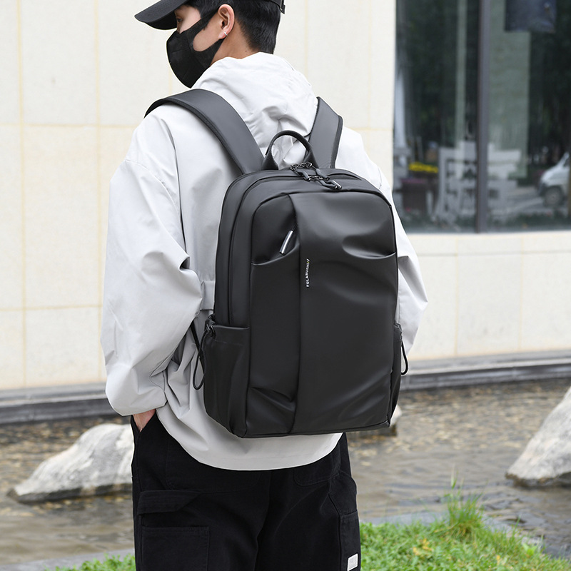 New lightweight backpack, men's large-capacity simple and casual travel backpack, college students' double-shoulder computer bag details Picture