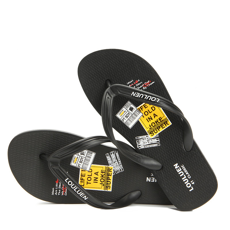 New summer PVC flip-flops for men, outdoor couple slippers, fashionable and casual beach cool slippers for men Item Picture