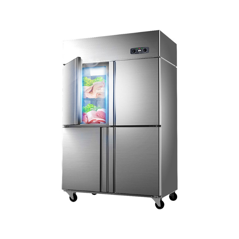 Commercial freezer kitchen standing large-capacity refrigeration and freezing dual-temperature large preservation display cabinet, four-door refrigerator Specification image