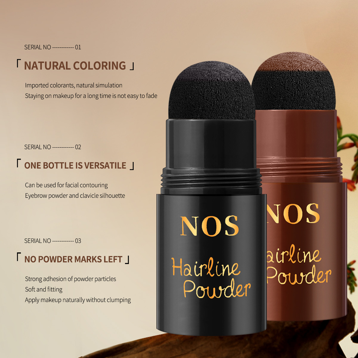 Cross-border foreign trade English version Hairline filling powder stick Contouring Shadow powder to raise the forehead and trim the temples shadow waterproof Application Scenario