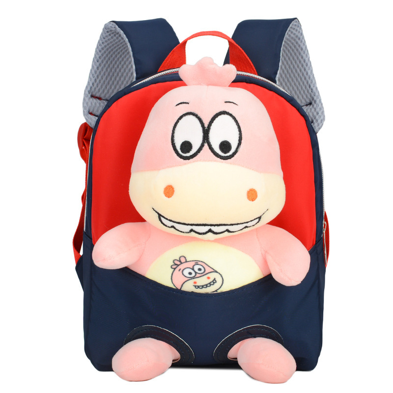 New children's backpacks, cartoon dinosaur plush toys, detachable kindergarten schoolbags in stock from the manufacturer for export Item Picture