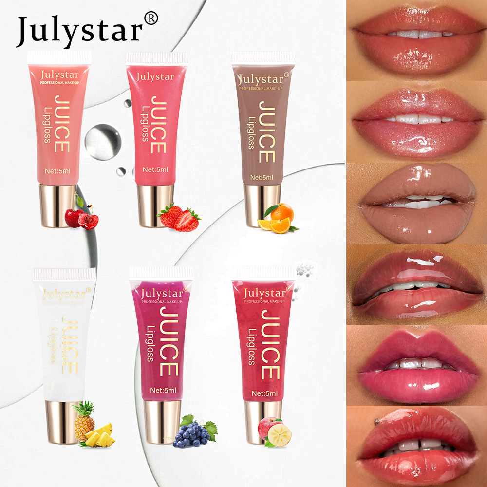Julystar's best-selling Hydrating Lip Gloss with fruity flavor, long-lasting moisturizing and hydrating soft tube lip gloss set details Picture