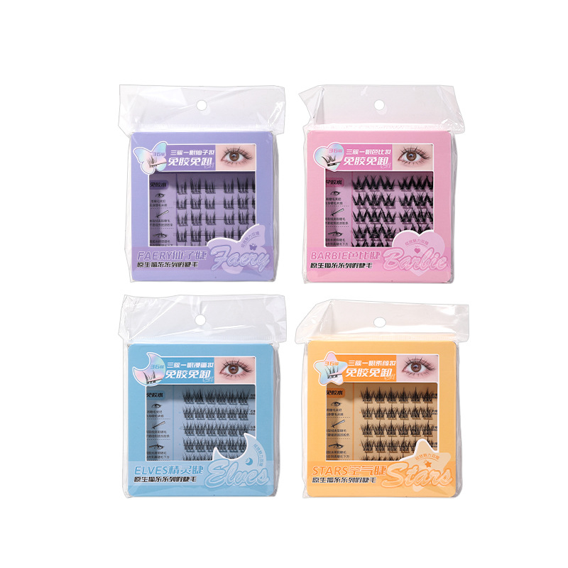 LMLTOP's best-selling lazy person's self-adhesive false eyelash without glue, fox style fairy portable segmented eyelash SY914 Item Picture
