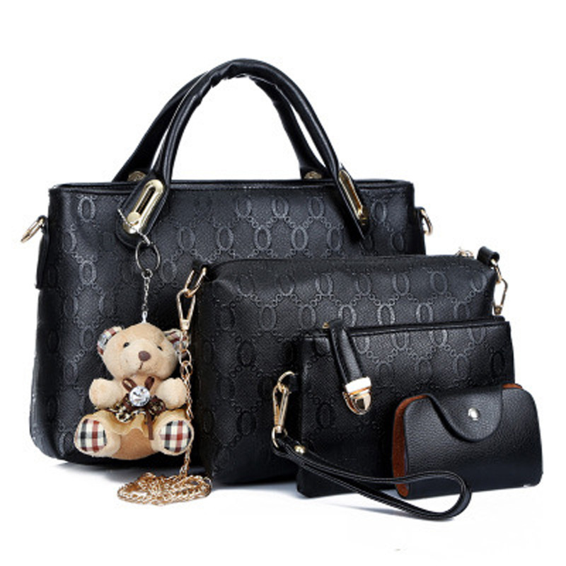 New Bear four-piece set, European and American trend women's single-shoulder bag, crossbody and hand-carry bag, cross-border one-piece delivery worldwide full figure