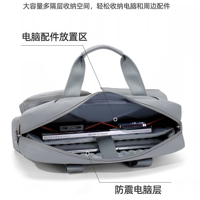 New laptop bag: 16-inch multi-compartment large-capacity airbag shockproof 14-inch laptop bag, single-shoulder bag Application Scenario
