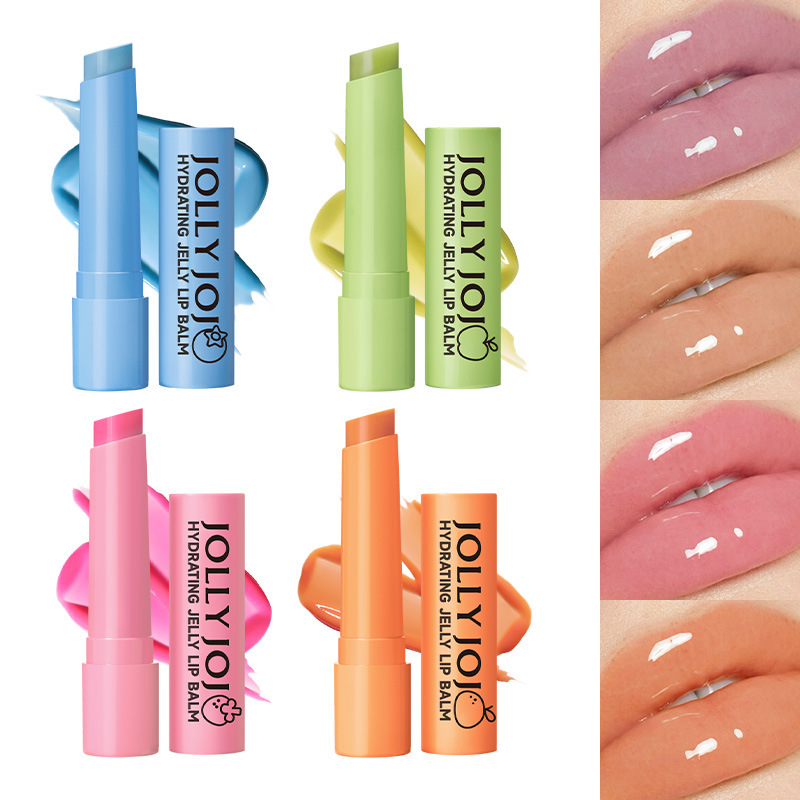 Cross-border JOLLY JOJO Four-color Jelly Lipstick Colored Lip Balm Lipstick Cosmetic Batch full figure