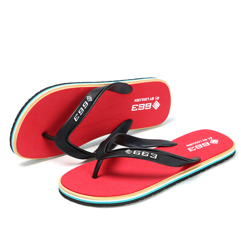 Wholesale of Lu 'an cross-border men's flip-flops, summer anti-slip rubber casual beach slippers, men's export cool slippers Item Picture