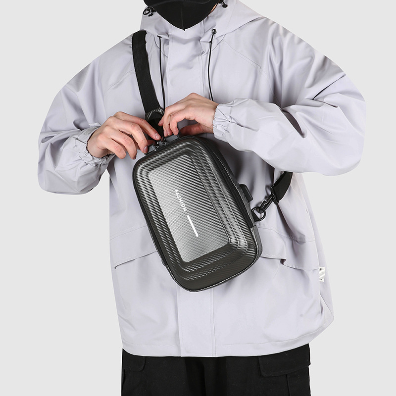 Cross-border fashion casual single-shoulder bag, chest bag, business travel large-capacity crossbody bag, multi-functional password lock single-shoulder bag Specification drawing