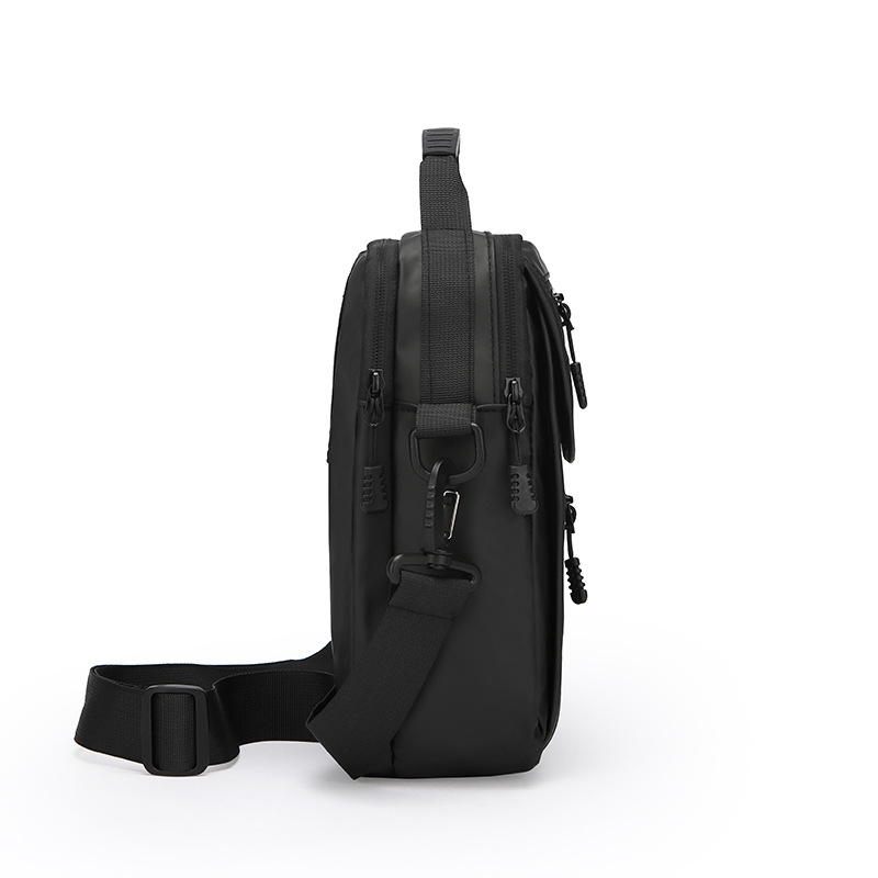 The new 2024 casual crossbody bag, small square bag, fashionable men's bag, trendy large-capacity water-resistant men's bag Specification drawing