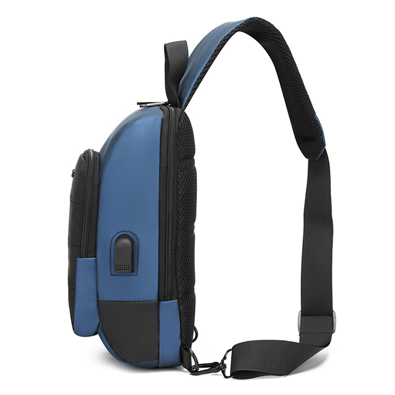 Cross-border chest bag, men's crossbody bag, single-shoulder backpack, multi-functional large-capacity charging crossbody small bag, messenger bag, men's bag Specification drawing