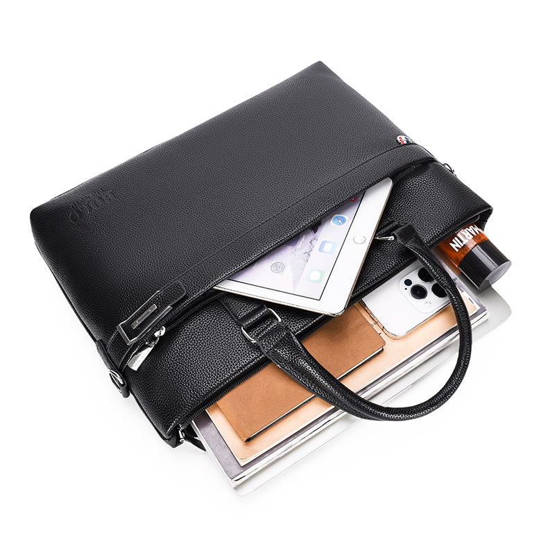 Business fashion leather briefcase, men's trendy and versatile crossbody bag, fashionable and simple men's bag, laptop bag Application Scenario