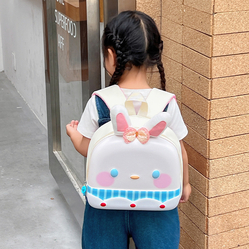 Fashionable new kindergarten schoolbag made of EVA material, cartoon little rabbit, small class children's backpack for leisure travel full figure