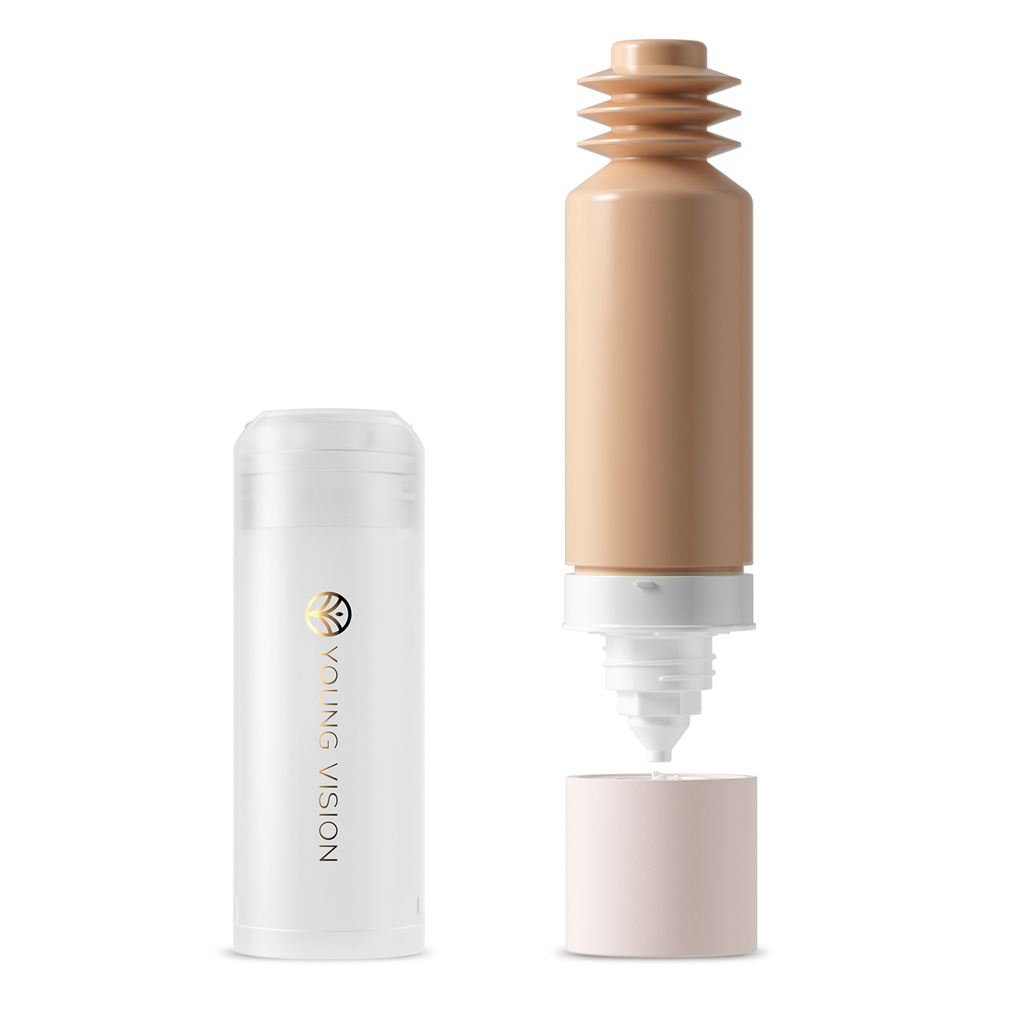 YOUNG VISION Bottom Press Foundation is a detachable matte facial base makeup liquid that is not prone to smudge Item Picture