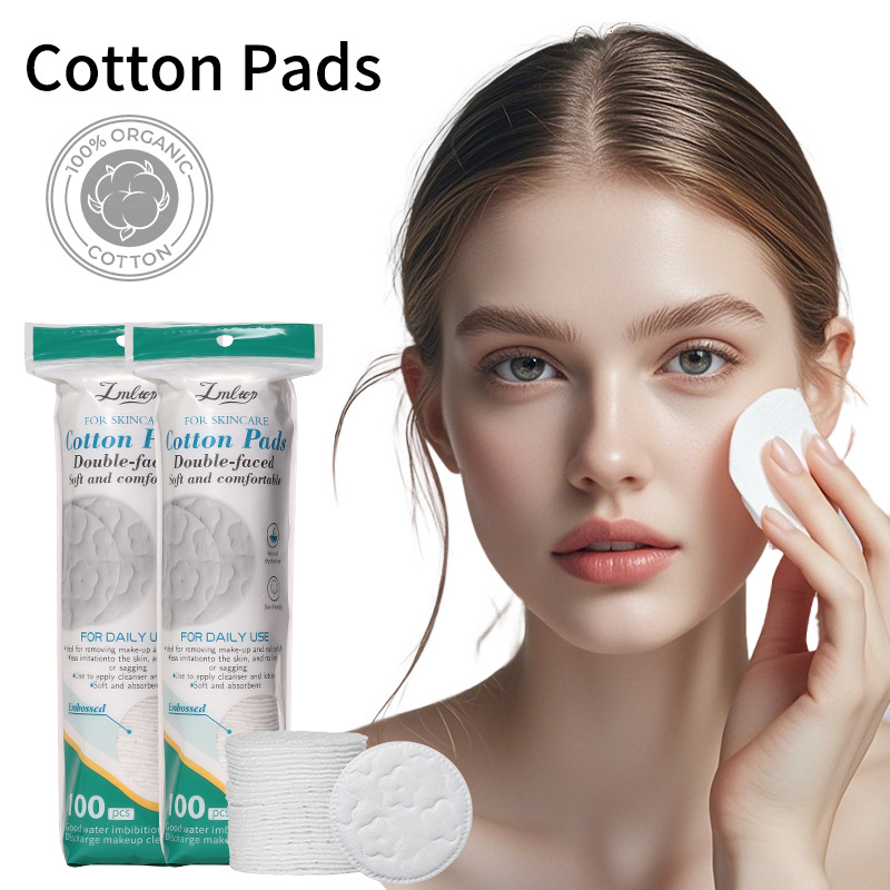 LMLTOP 100pcs embossing pattern Round Cotton Pads  Cosmetic full figure