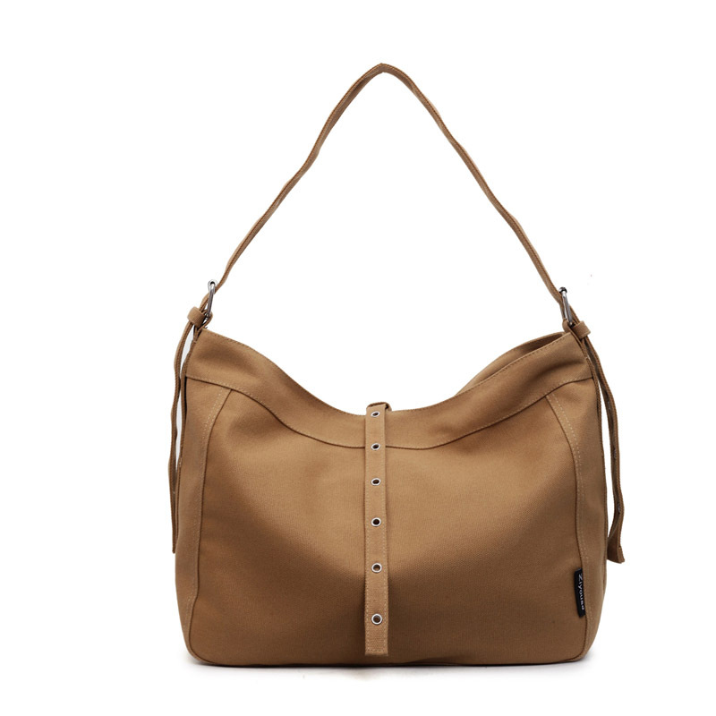 Retro canvas bag for women, 2025 new large-capacity Korean version single-shoulder crossbody bag, fashionable and casual commuter tote bag Item Picture