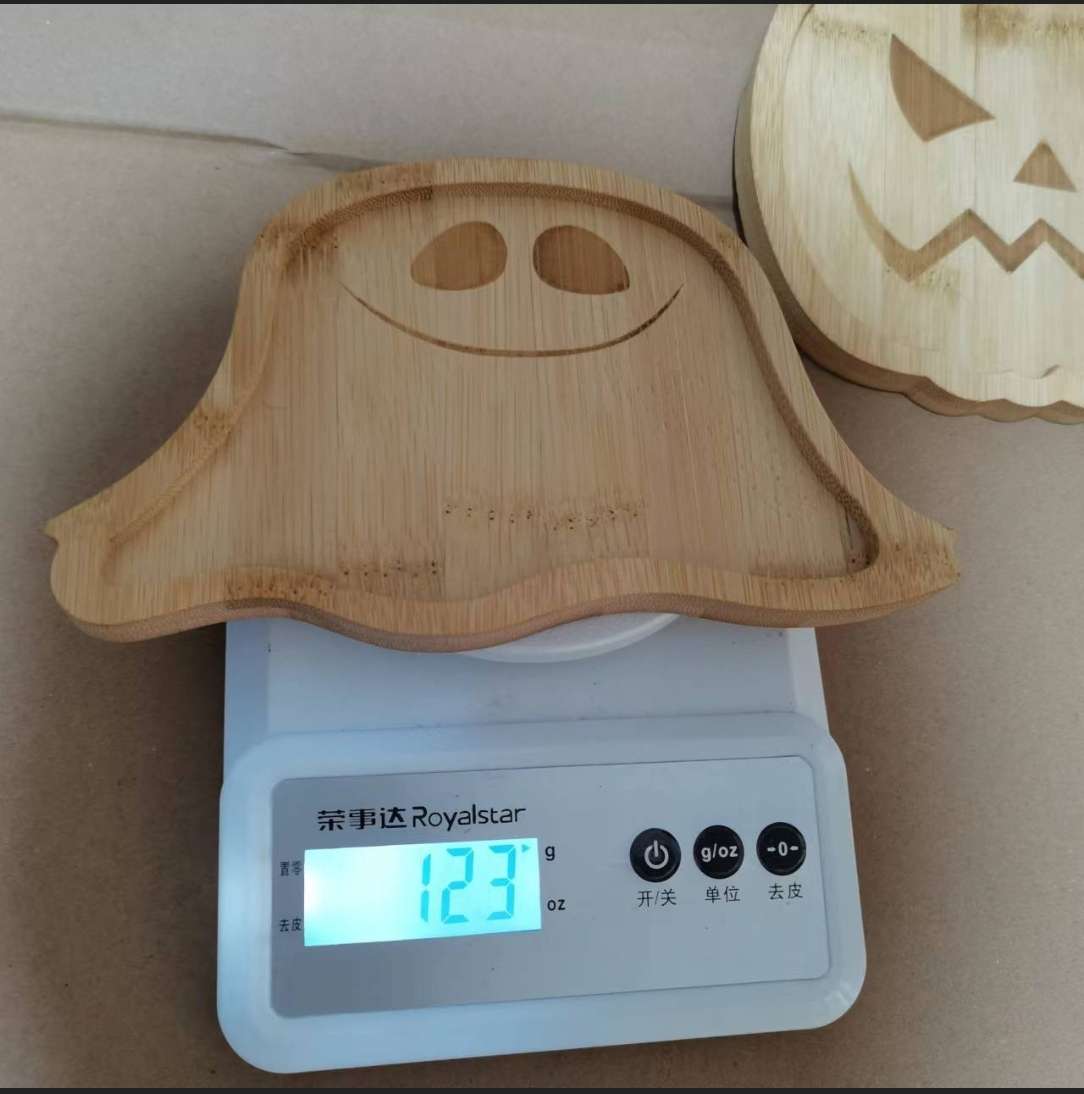 【 Jiehao Bamboo and Wood 】ZC American-style bamboo tray Halloween Pumpkin Shape Home Party Cheesecake tray Snack Fruit plate details Picture