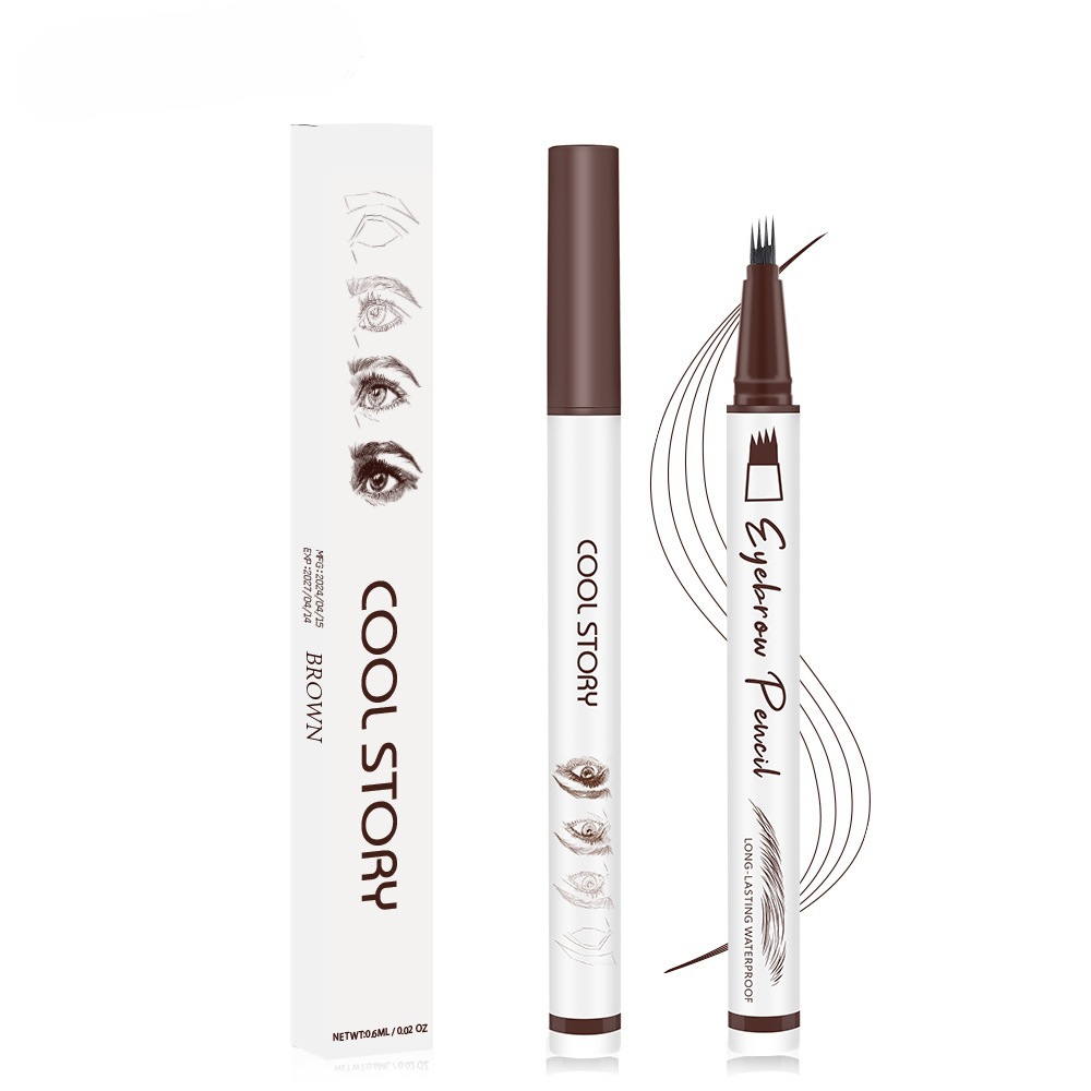 cool story Four-fork Eyebrow Pencil, Wild eyebrow pen, quick-drying, water-resistant, sweat-resistant, each eyebrow distinct Item Picture