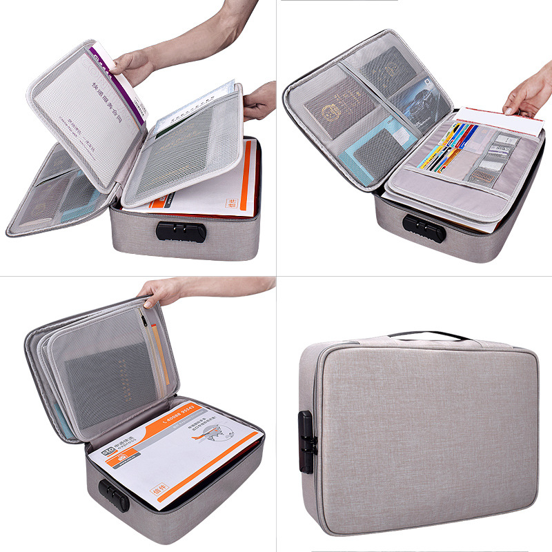 Multi-functional certificate storage bag, archive receipts, A4 important documents, household register organization bag, document storage box Item Picture