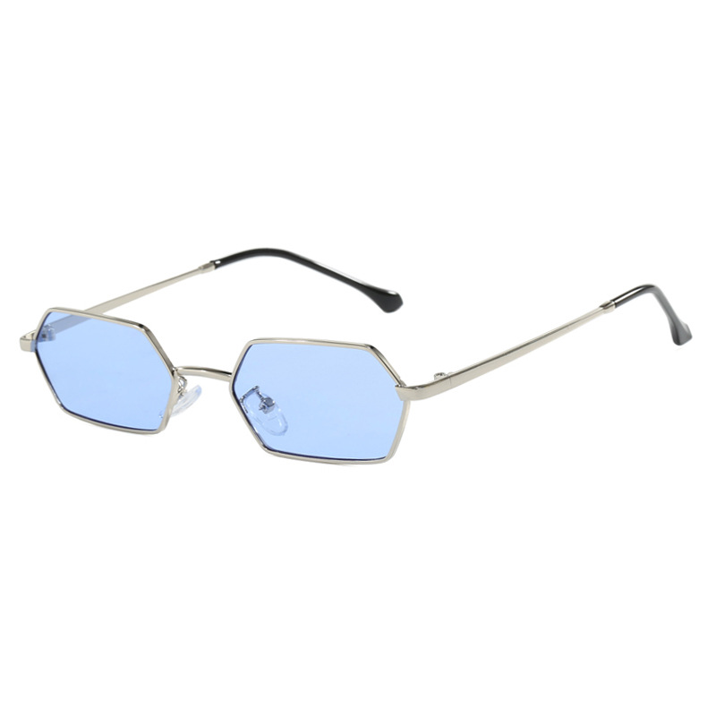 Cross-border European and American polygonal sunglasses 2024 new retro metal sunglasses for hot girls, fashionable sunglasses with personality Item Picture
