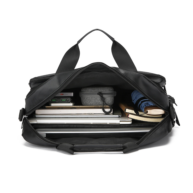 High-end briefcase, 2024 new minimalist men's large-capacity casual sports single-shoulder bag, water-resistant for cross-border use Item Picture
