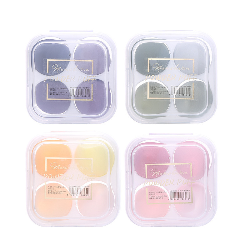 LMLTOP Gradient Beauty Egg Set 4-piece water droplet Oblique Cut non-powder eggshell Powder puff CXT005 Item Picture