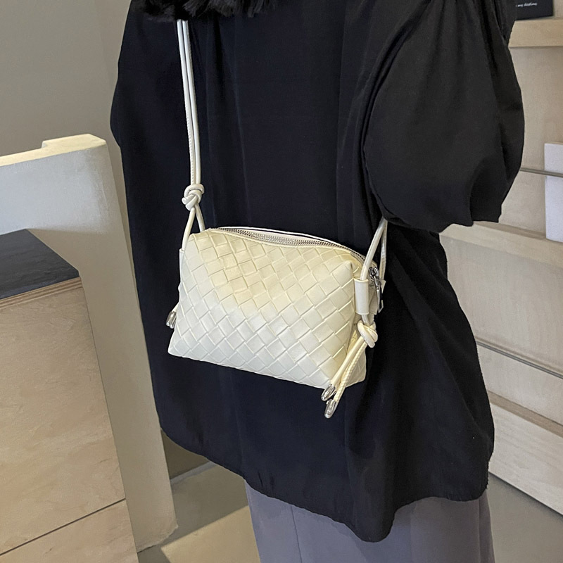 Korean style fashionable woven pattern small square bag for women 2024 summer new simple single-shoulder bag, niche, trendy and versatile crossbody bag Specification drawing