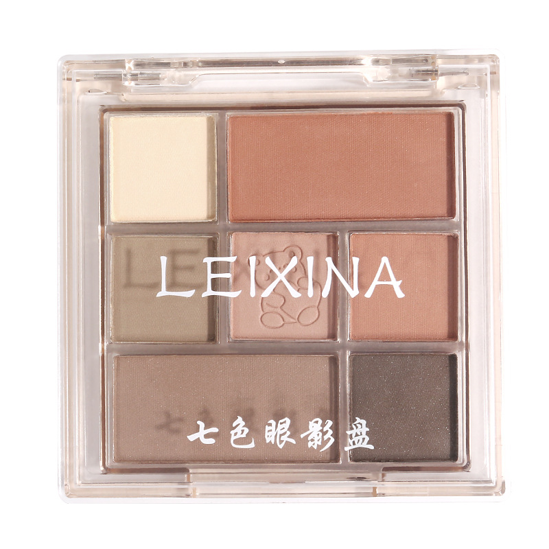 Rexina Seven-color eyeshadow, daily pearlescent, glitter, matte, glossy, ground tone, contouring blush, a beginner's set of multi-purpose makeup Item Picture