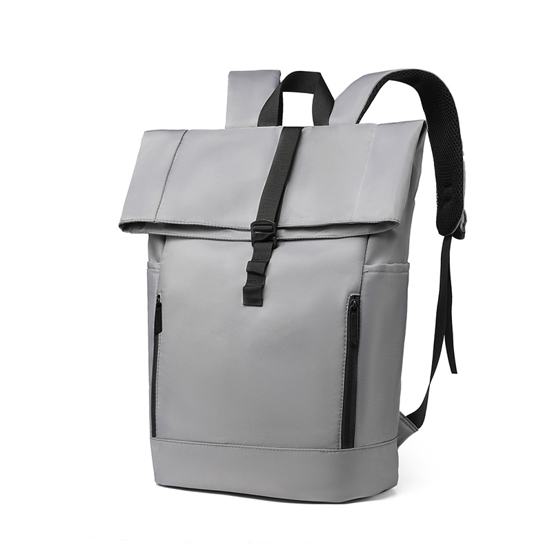 Cross-border best-selling rolled-up backpacks, men's casual travel bags, Korean style trendy large-capacity Oxford cloth schoolbags Item Picture