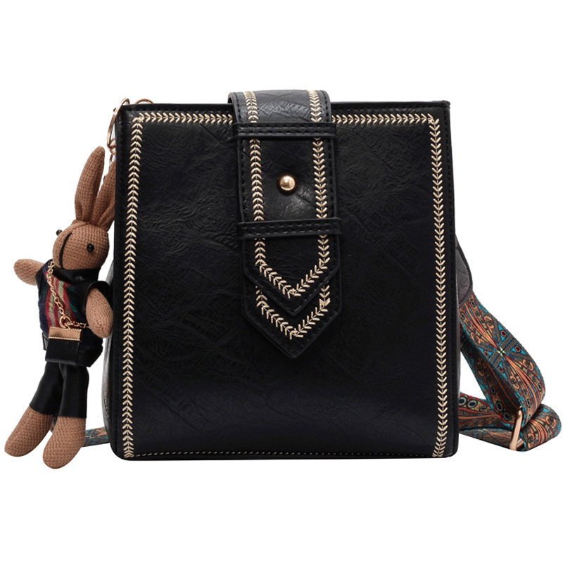 Retro small bag 2025 new style trendy and fashionable single-shoulder bag, high-end and versatile women's bag, wide shoulder strap crossbody bucket bag Item Picture