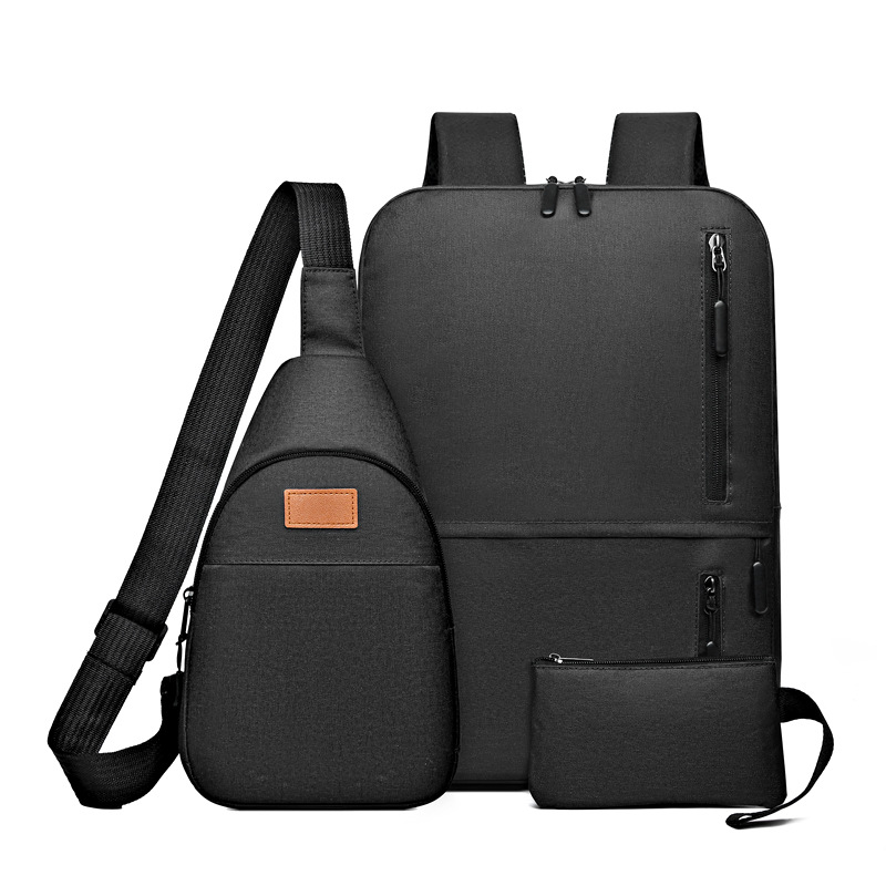New fashionable backpacks for boys, school bags, travel bags, casual notebooks, three-piece sets, and business computer bags details Picture
