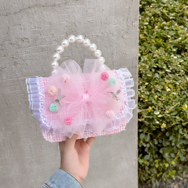 Children's bags, cute girls' crossbody bag, 2024 new fashionable girls' princess bag, handbag, small square bag details Picture