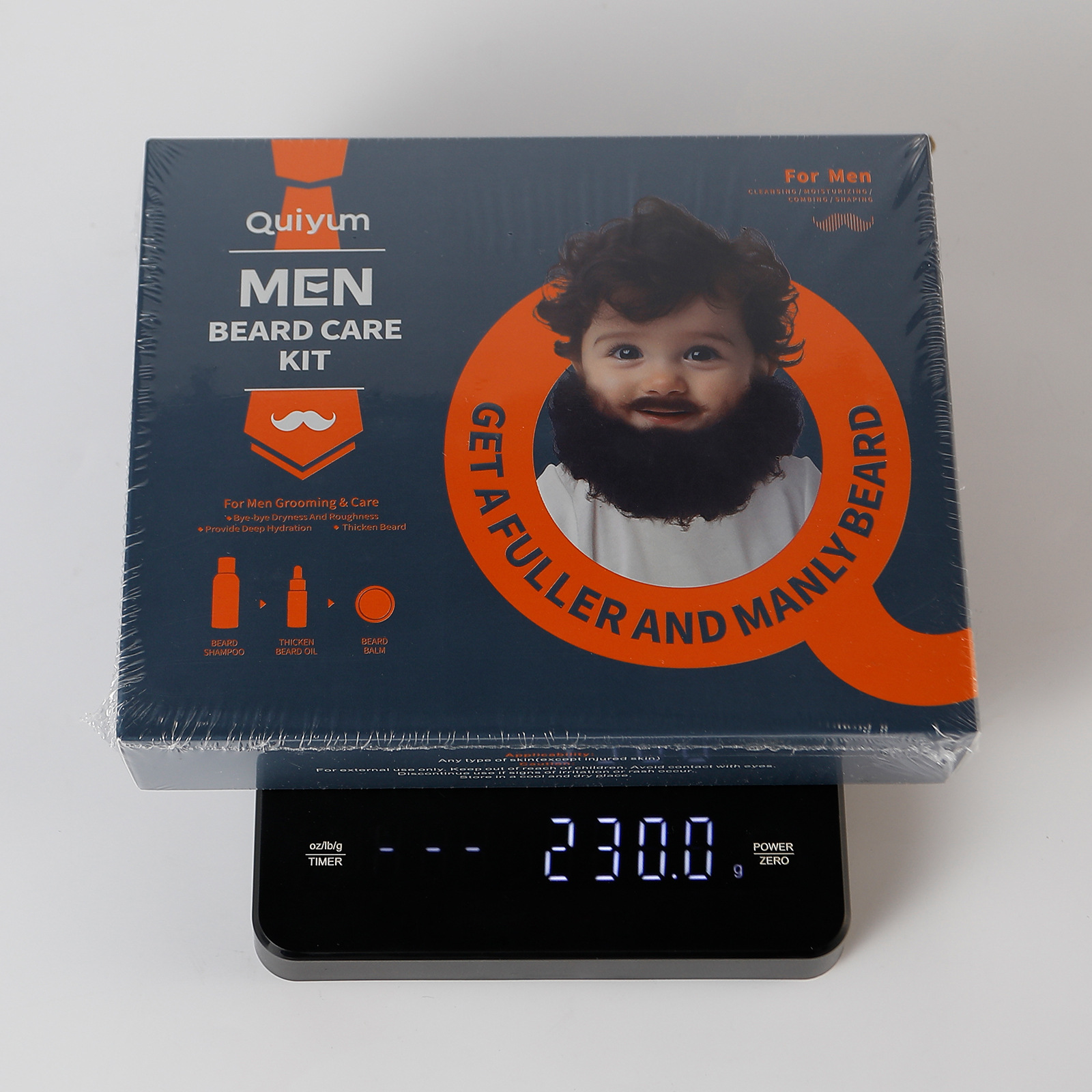Cross-border QUIYUM men's beard Care Set 3-piece set, men's skincare set box 1-piece consignment, in stock Application Scenario