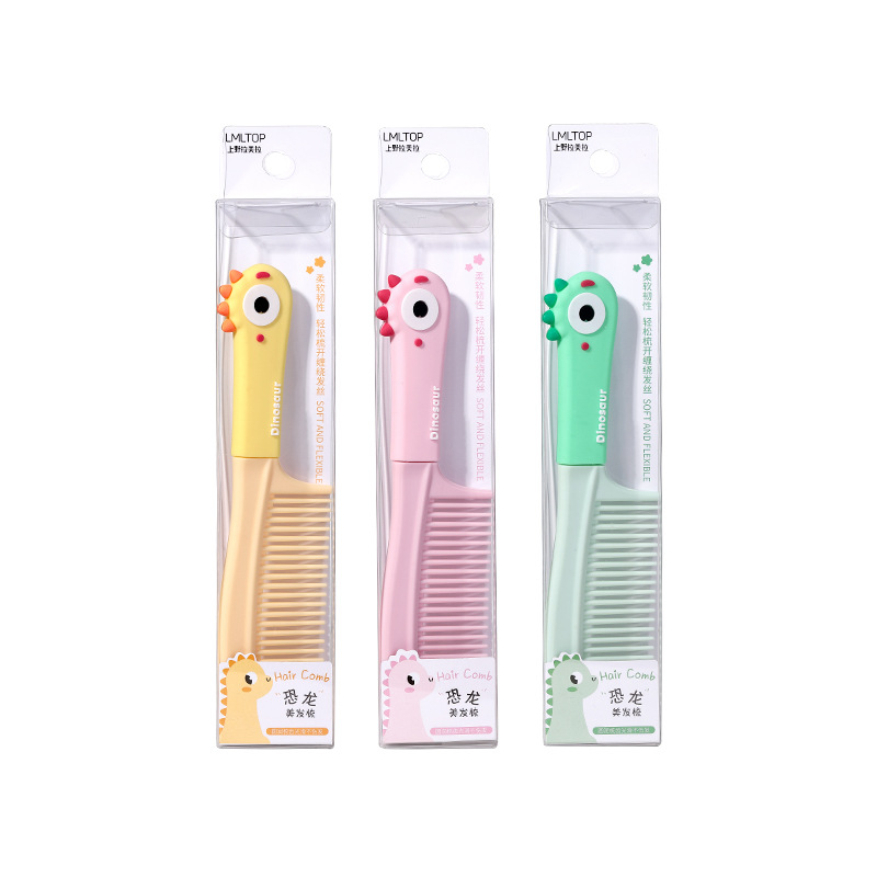 LMLTOP Creative Dinosaur Hair Comb Cartoon Three-dimensional Silicone handle straight hair Comb and smooth hair Comb SY751 Item Picture