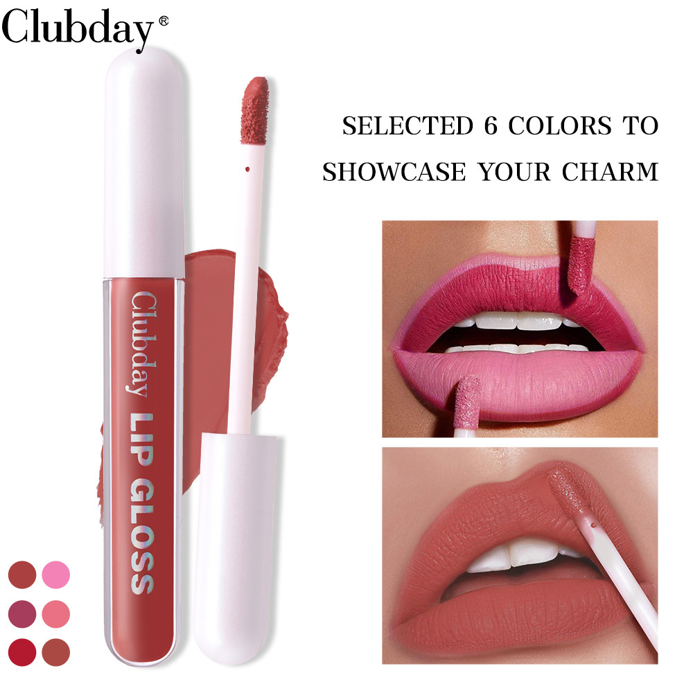 Clubday Matte velvet lip gloss that is easy to color, long-lasting waterproof and does not fade, nude matte lip lipstick makeup Specification drawing