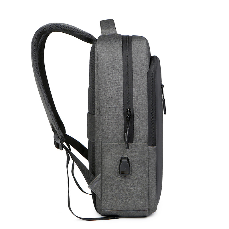 Men's black cross-border backpack, laptop bag, custom LOGO commuting backpack details Picture