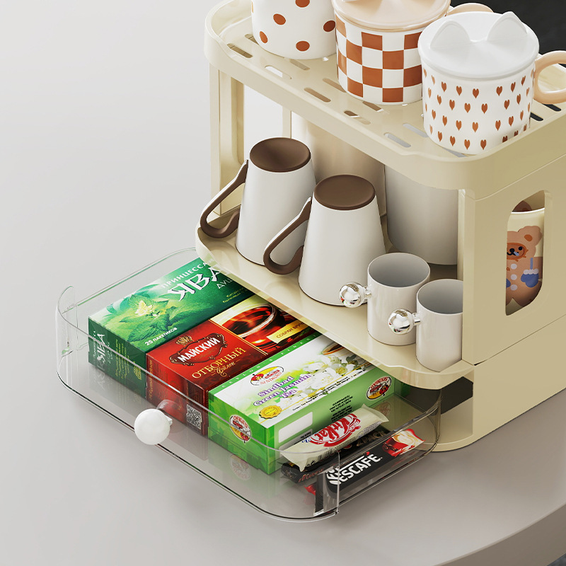 Q35-QY2105A bar counter cup holder, storage rack, desktop tea and coffee storage rack, Japanese-style high appearance level kitchen water