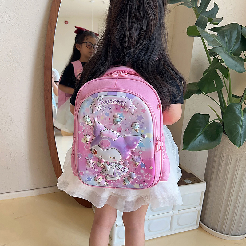 Children's schoolbag cartoon Kulomi Kindergarten backpack, Grade one and two preschool class burden reduction and spine protection girls' backpack Application Scenario