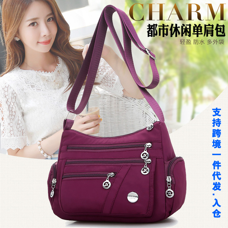 New multi-layered nylon bag, casual single-shoulder crossbody bag, trendy women's crossbody bag, cross-border one-piece delivery worldwide details Picture