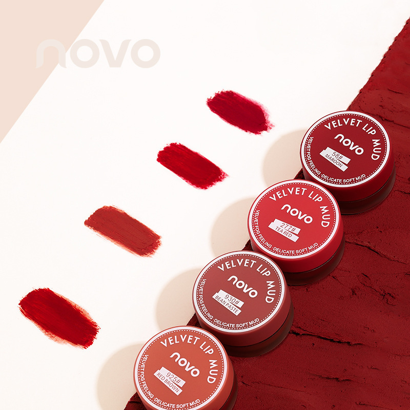 NOVO Silk Mousse Matte Jelly Lip Gloss Matte Lip Gloss Student Affordable Lipstick, non-fading Lip gloss lipstick details Picture