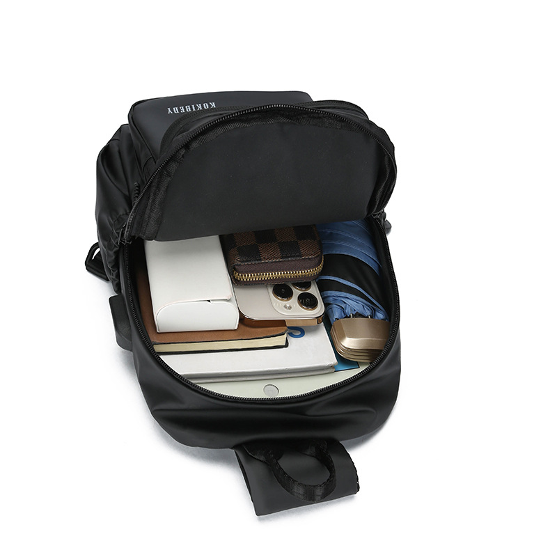Men's crossbody bag, multi-functional chest bag, waterproof single-shoulder backpack, large-capacity charging crossbody small bag, messenger bag, cross-border Item Picture
