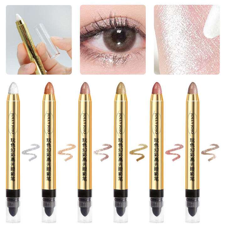 JOLLY JOJO Multi-color Eyeshadow Highlights Brightening double-head Eyeshadow pen Cross-border makeup one-piece consignment full figure